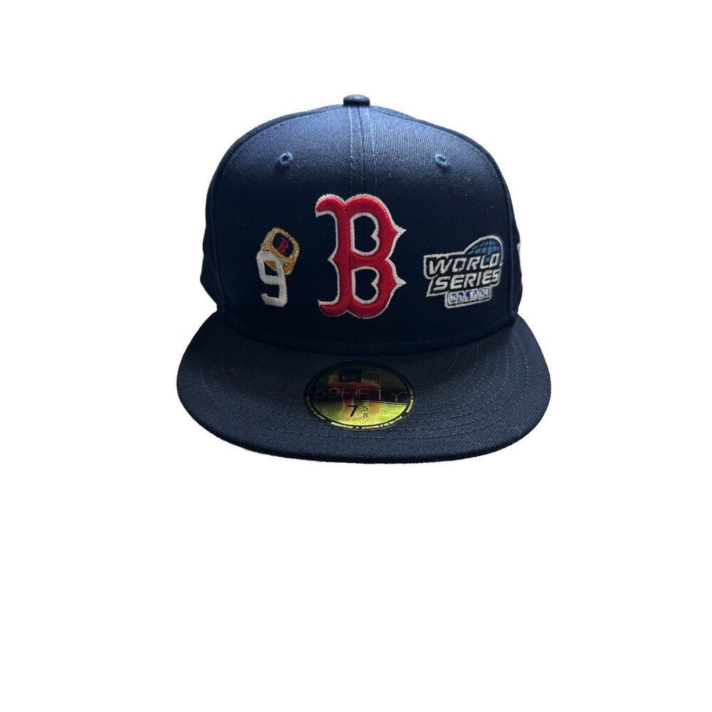 Boston Red Sox 9X World Series Champions 59FIFTY Fitted Hat sz 7 5/8